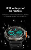 Smartwatch with LED flashlight, fitness tracker, health monitor
