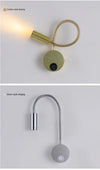 LED gooseneck wall light - adjustable reading lamp