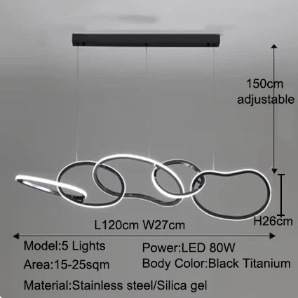 Gold pendant chandelier - modern dining room lighting