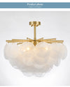 LED ceiling light, tree branch design, glass & metal art