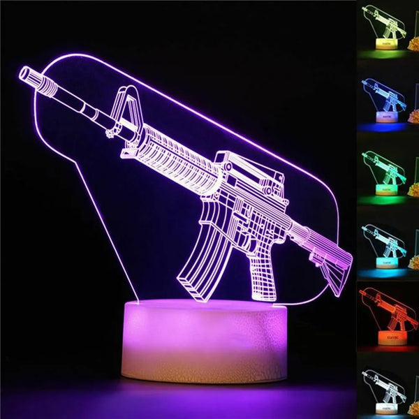 Gaming 3d LED night light - Game rifle decor, perfect gift