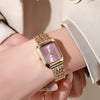 Elegant women's quartz watch – Business luxury, simple scale, gold-plated stainless steel folding clock