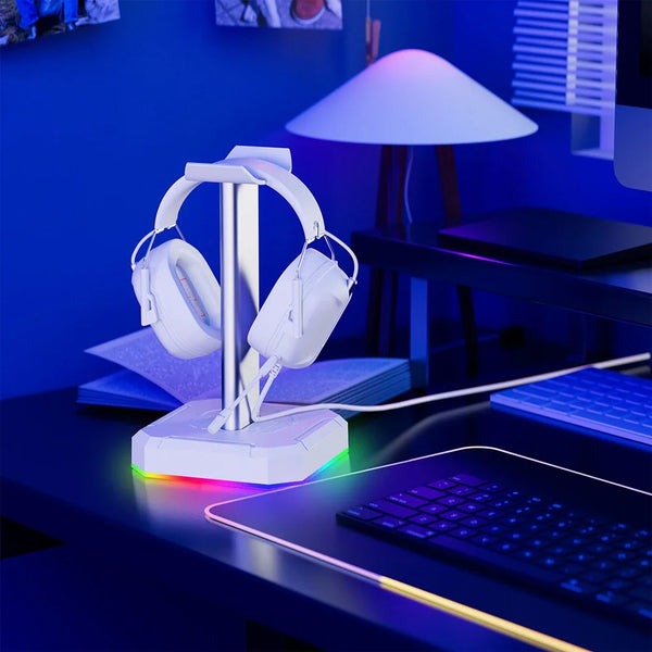 RGB gaming headset stand - aluminum alloy, PUBG compatible