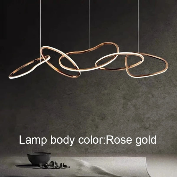 Gold pendant chandelier - modern dining room lighting