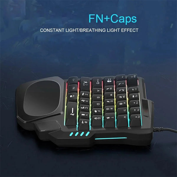 RGB gaming keyboard - ergonomic, USB wired, 35-key