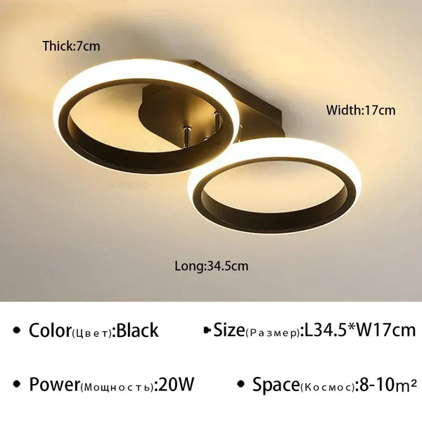 LED chandelier - metal, modern bedroom/hallway lighting