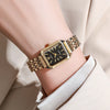Elegant women's quartz watch – Business luxury, simple scale, gold-plated stainless steel folding clock