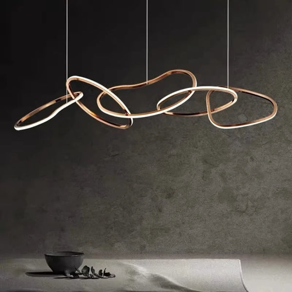 Gold pendant chandelier - modern dining room lighting