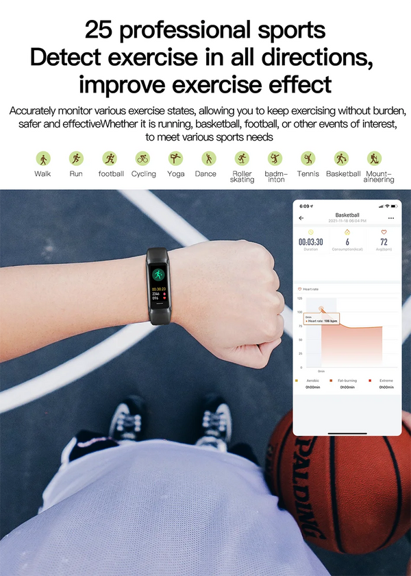 LIGE smart watch 2023: waterproof, heart rate tracker