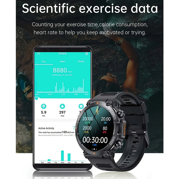 Smartwatch K56Pro men's - heart rate, Bluetooth, long battery life
