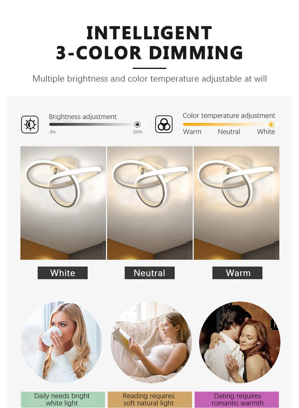 LED ceiling light 20W - Modern metal for versatile lighting