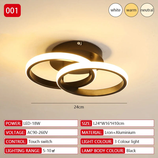 LED ceiling light 20W - Modern metal for versatile lighting
