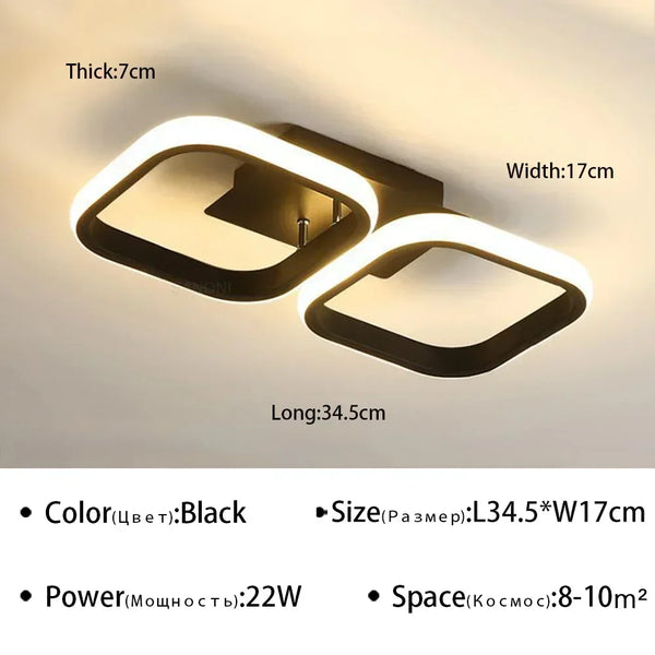 LED chandelier - metal, modern bedroom/hallway lighting