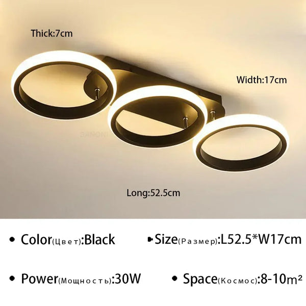 LED chandelier - metal, modern bedroom/hallway lighting