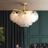 LED ceiling light, tree branch design, glass & metal art