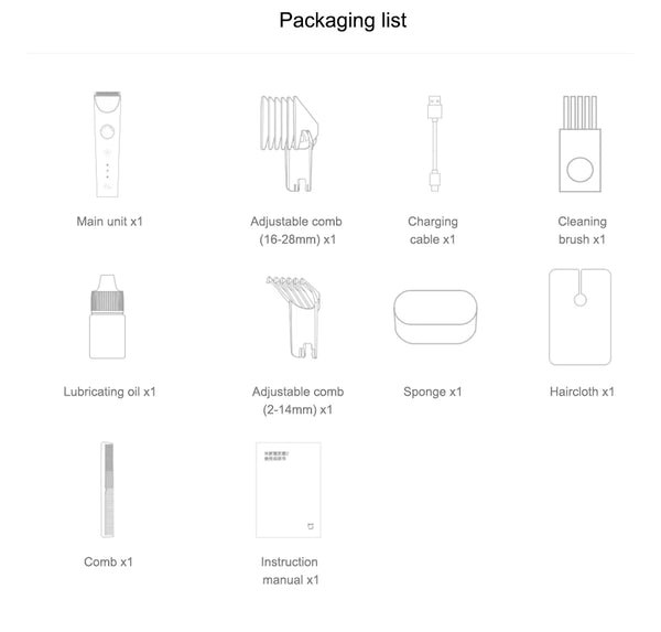 Xiaomi Mijia 2 Pro Tondeuse à cheveux - Étanche IPX7, Sans fil