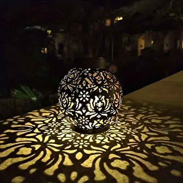 Solar LED garden lights: waterproof, metal lanterns
