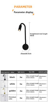 LED gooseneck wall light - adjustable reading lamp