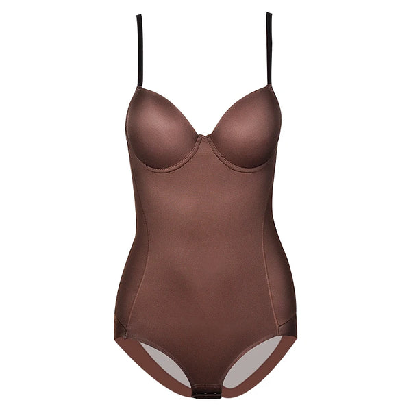 Silk-soft medium-control shaping bodysuit – Underwire support & removable straps