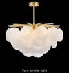 LED ceiling light, tree branch design, glass & metal art