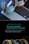 Gaming headphones wireless Bluetooth, RGB LED, noise-canceling mic
