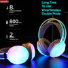 Gaming headphones wireless Bluetooth, RGB LED, noise-canceling mic