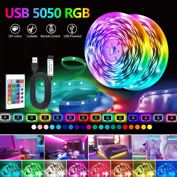 RGB led strip lights with app control for room decor