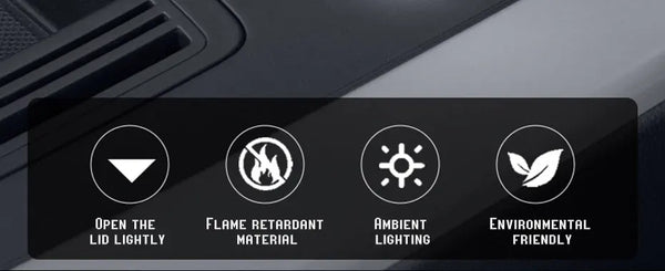 One-Touch Smell-Proof Car Ashtray with Blue LED & Fireproof Stainless Steel