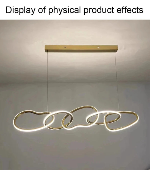 Gold pendant chandelier - modern dining room lighting
