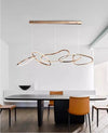 Gold pendant chandelier - modern dining room lighting