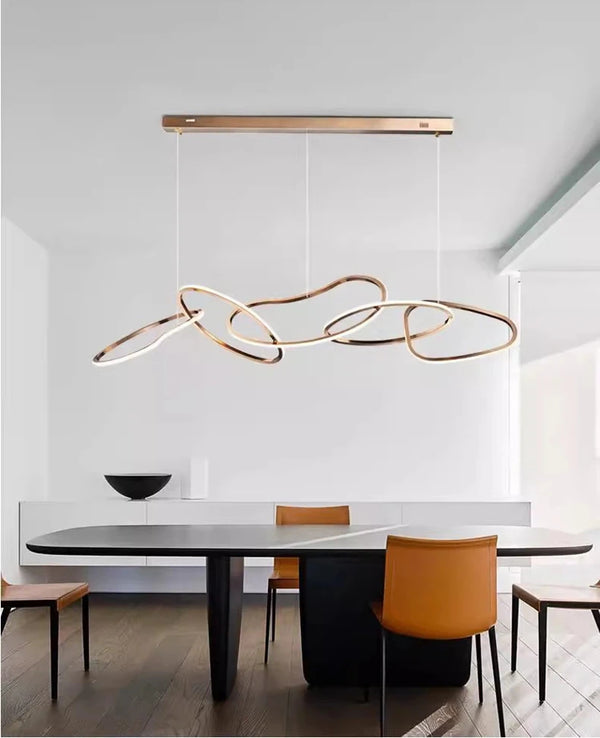 Gold pendant chandelier - modern dining room lighting