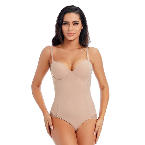 Silk-soft medium-control shaping bodysuit – Underwire support & removable straps