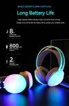 Gaming headphones wireless Bluetooth, RGB LED, noise-canceling mic