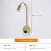 LED gooseneck wall light - adjustable reading lamp