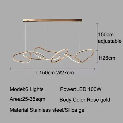 Gold pendant chandelier - modern dining room lighting