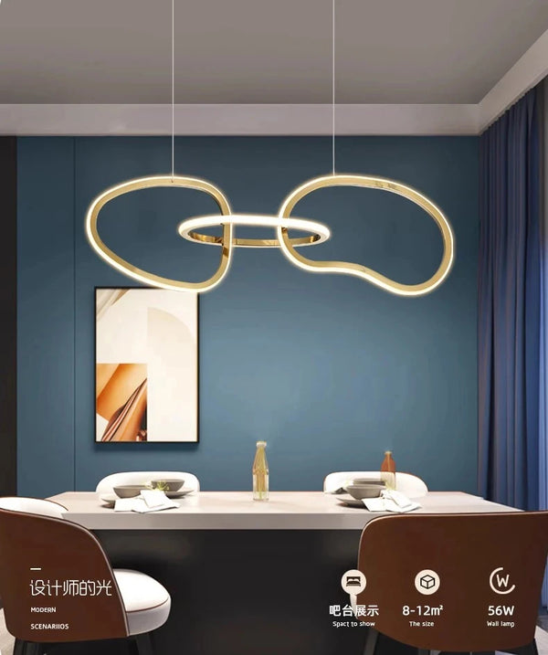 Gold pendant chandelier - modern dining room lighting