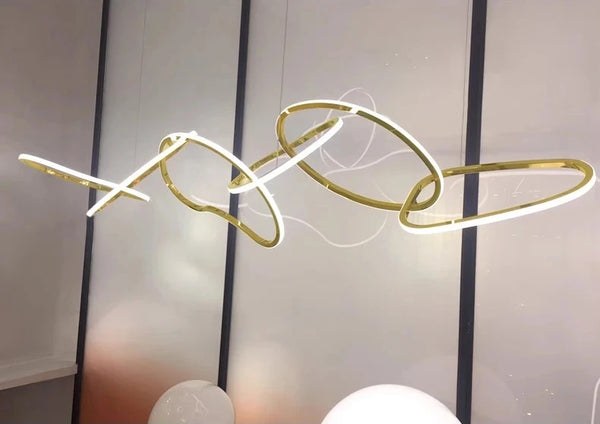 Gold pendant chandelier - modern dining room lighting