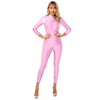 Shimmery high-neck long-sleeve bodysuit jumpsuit