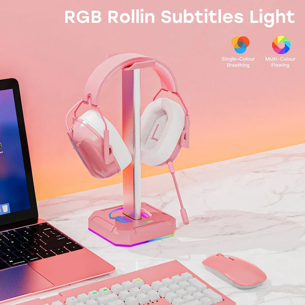 RGB gaming headset stand - aluminum alloy, PUBG compatible