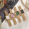 Elegant women's quartz watch – Business luxury, simple scale, gold-plated stainless steel folding clock