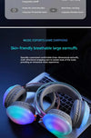 Gaming headphones wireless Bluetooth, RGB LED, noise-canceling mic