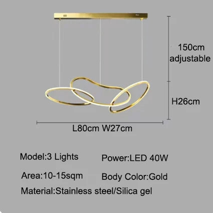 Gold pendant chandelier - modern dining room lighting