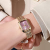Elegant women's quartz watch – Business luxury, simple scale, gold-plated stainless steel folding clock