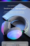 Gaming headphones wireless Bluetooth, RGB LED, noise-canceling mic