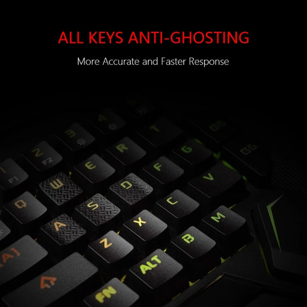 RGB gaming keyboard - ergonomic, USB wired, 35-key