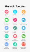 Smartwatch with LED flashlight, fitness tracker, health monitor