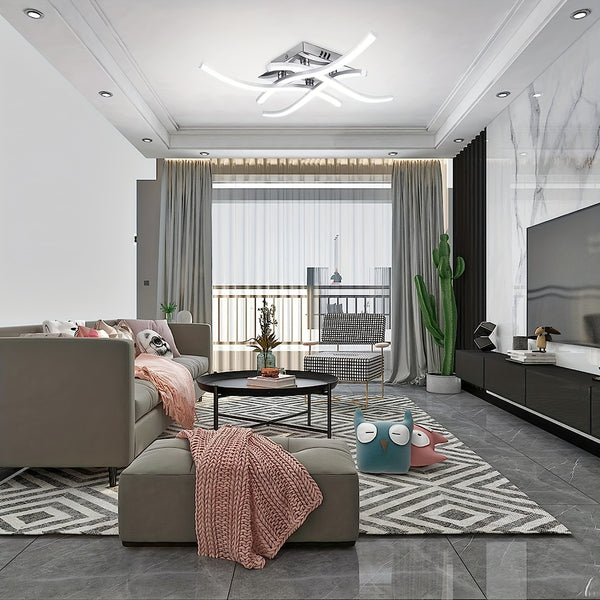 LED plafonnier dimmable – 28W, design moderne incurvé