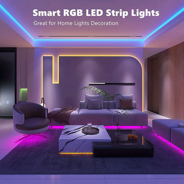 Smart LED strip lights - 50/100ft, contrôlées par application, synchronisation musicale