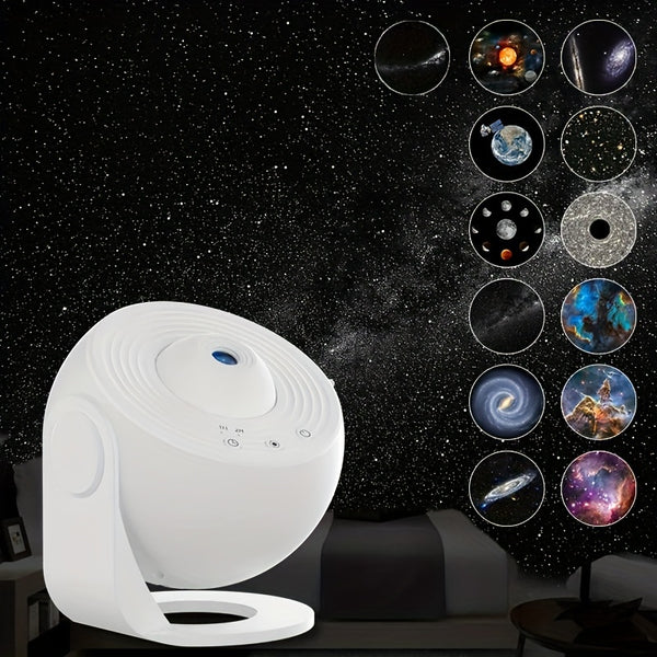 Star projector LED lamp - kids bedroom night light, 12 discs included