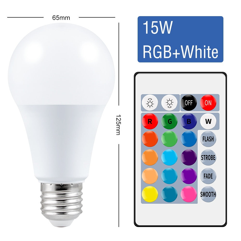 220V E27 RGB LED Colorful With IR Remote Control